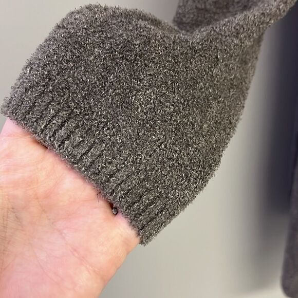 Barefoot Dreams Bamboo Chic Lite Heather Gray Open Cardigan with Pockets- Large - Picture 7 of 16